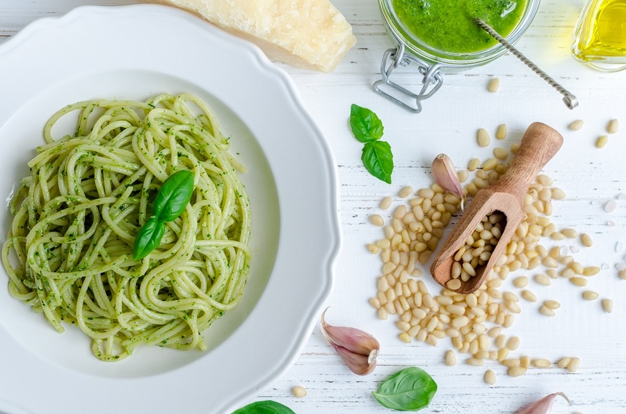 Espaguetis con pesto de rúcula, listo en 15 minutos